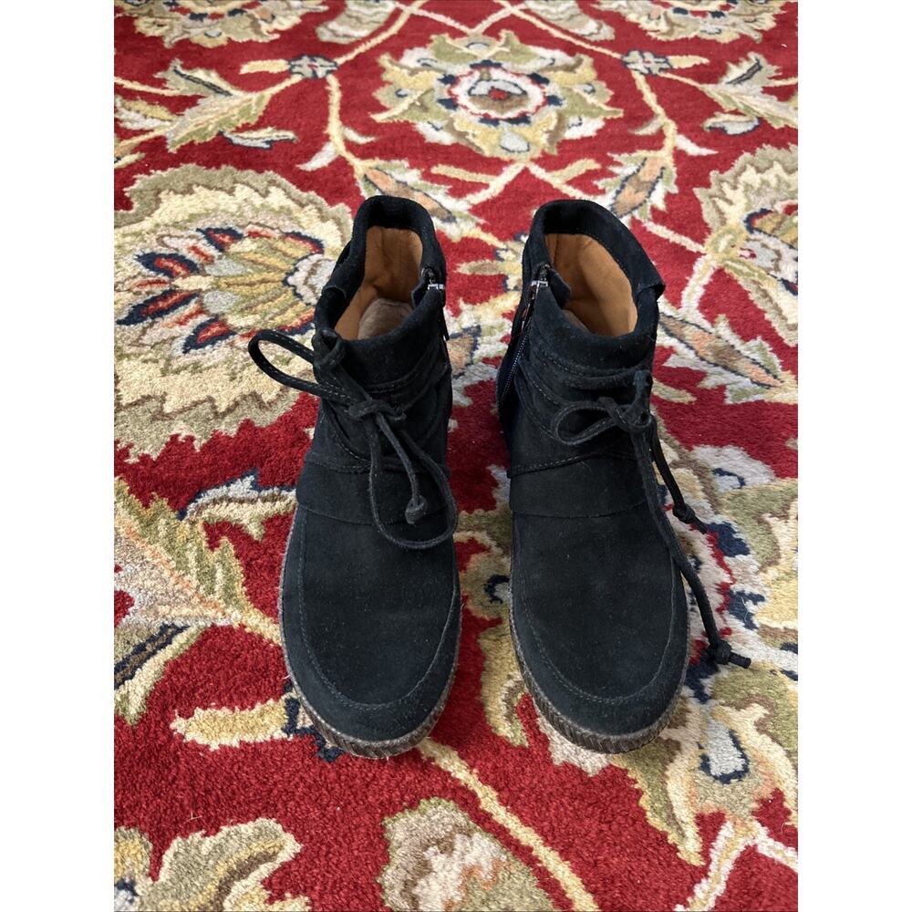 UGG Australia Reid Womens 7.5 Ankle Boot 1019129 Black Suede Zip Bootie Moccasin